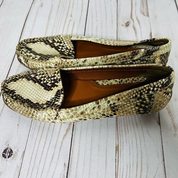 GEOX Respira Snakeskin Leather Loafers - Picture 3 of 10